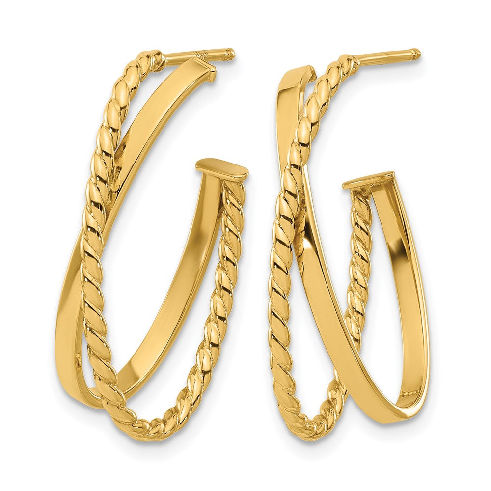 14K Gelbgold Poliert und Gedreht J Creole Ohrstecker
