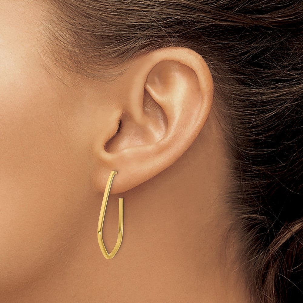 14K Gelbgold Poliert Geometric Geformt J Creole Ohrstecker