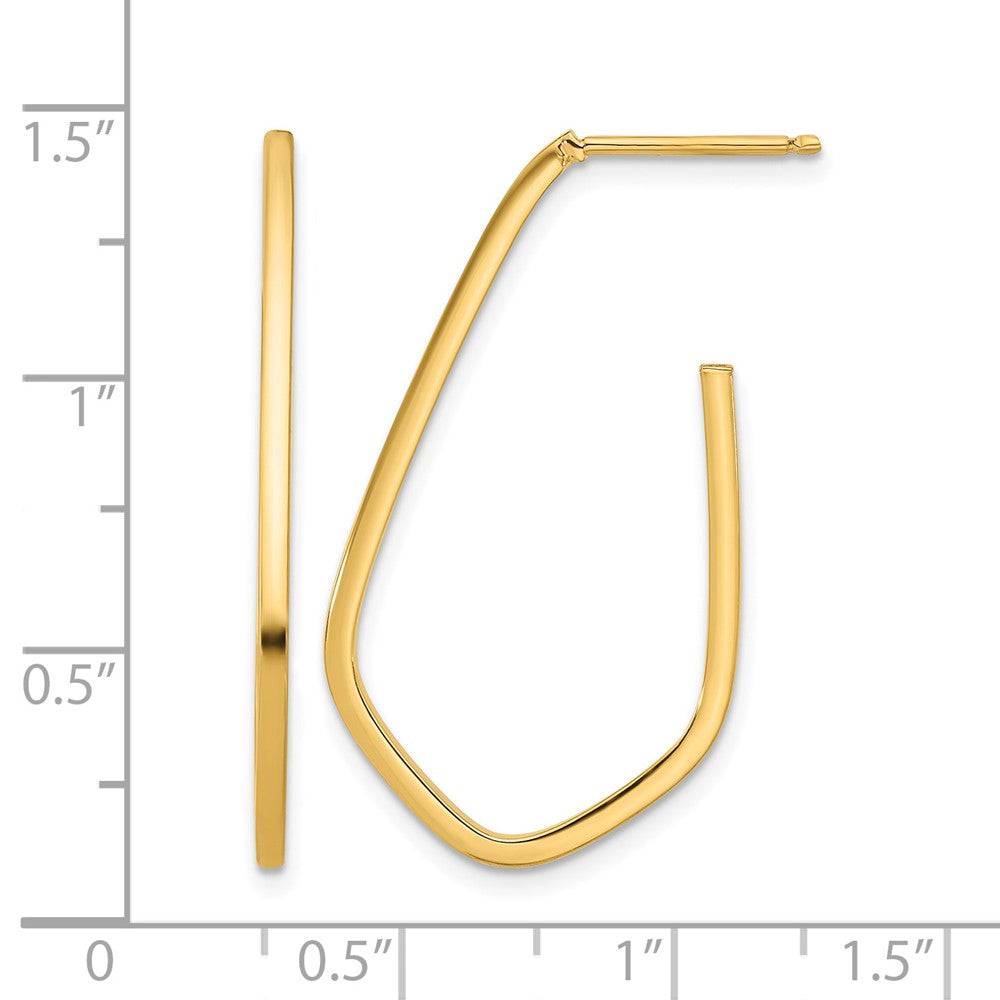 14K Gelbgold Poliert Geometric Geformt J Creole Ohrstecker