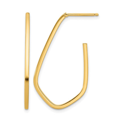 14K Gelbgold Poliert Geometric Geformt J Creole Ohrstecker