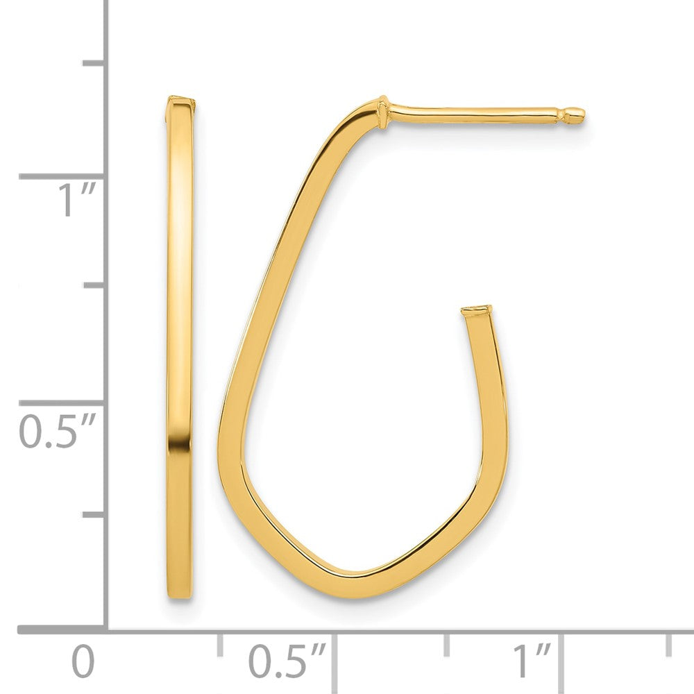 14K Gelbgold Poliert Geometric Geformt J Creole Ohrstecker