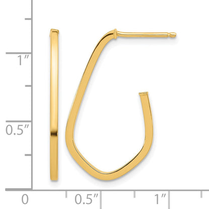 14K Gelbgold Poliert Geometric Geformt J Creole Ohrstecker