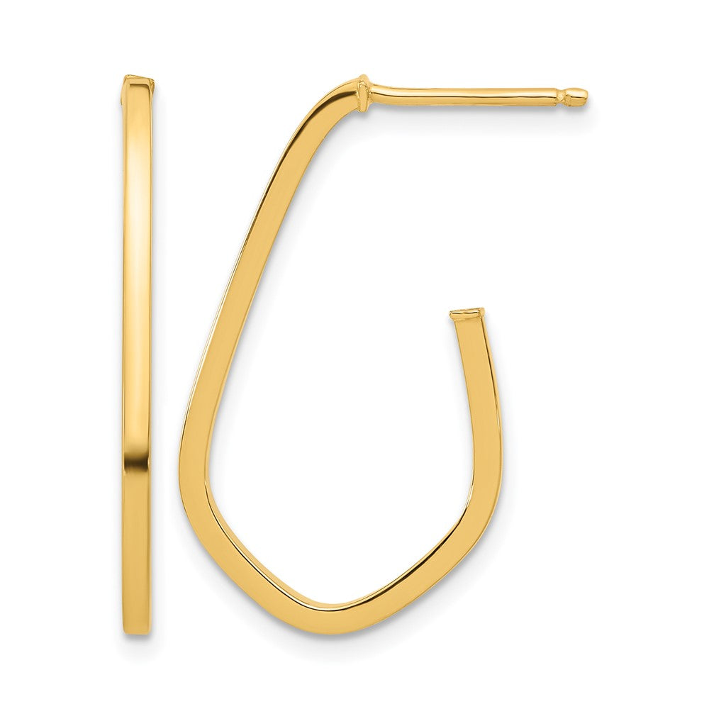14K Gelbgold Poliert Geometric Geformt J Creole Ohrstecker