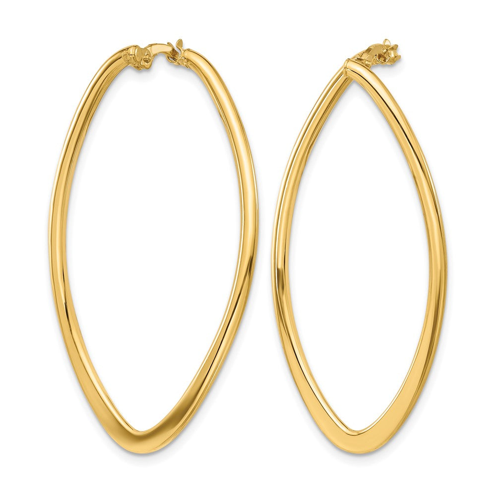 14K Gelbgold Poliert Oval Creolen