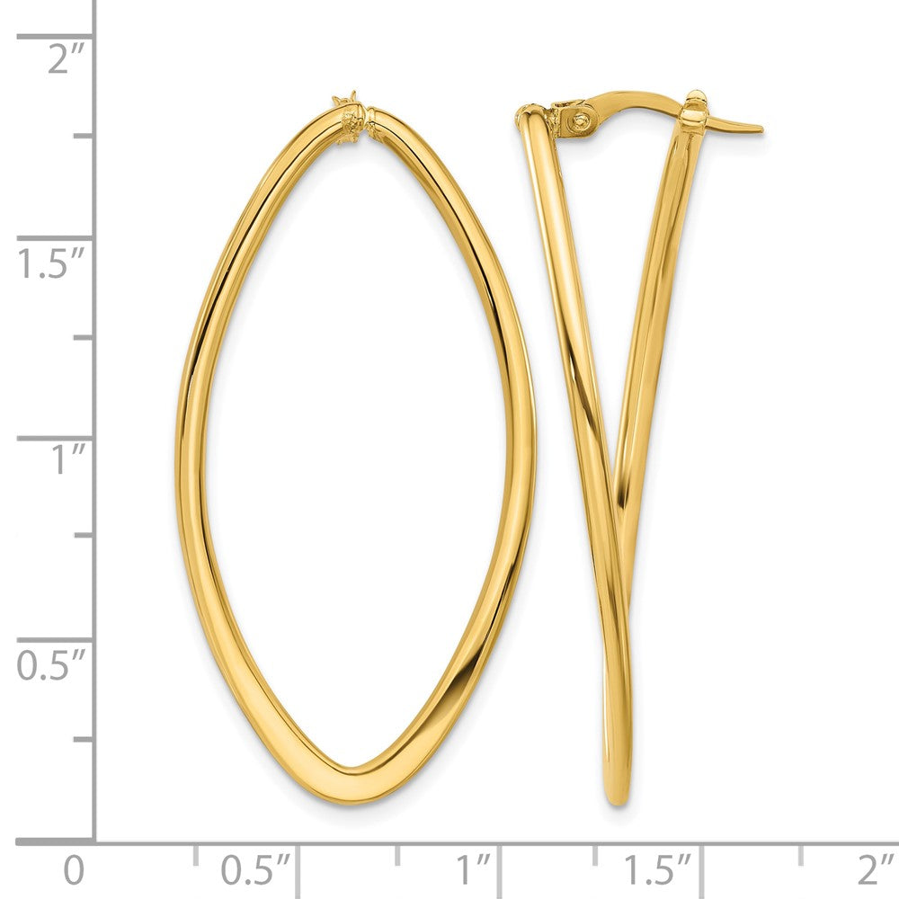 14K Gelbgold Poliert Oval Creolen