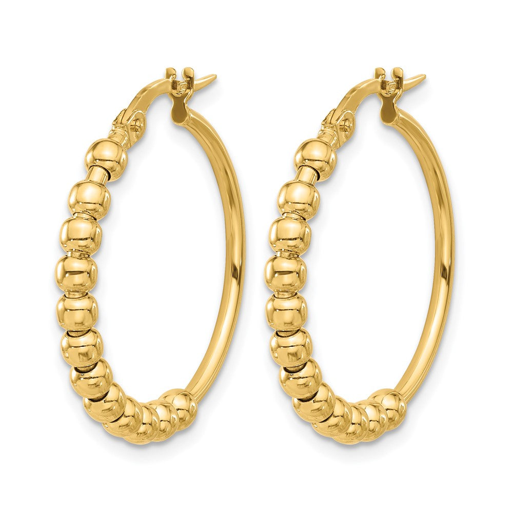 14K Gelbgold Poliert Gekugelt Creolen