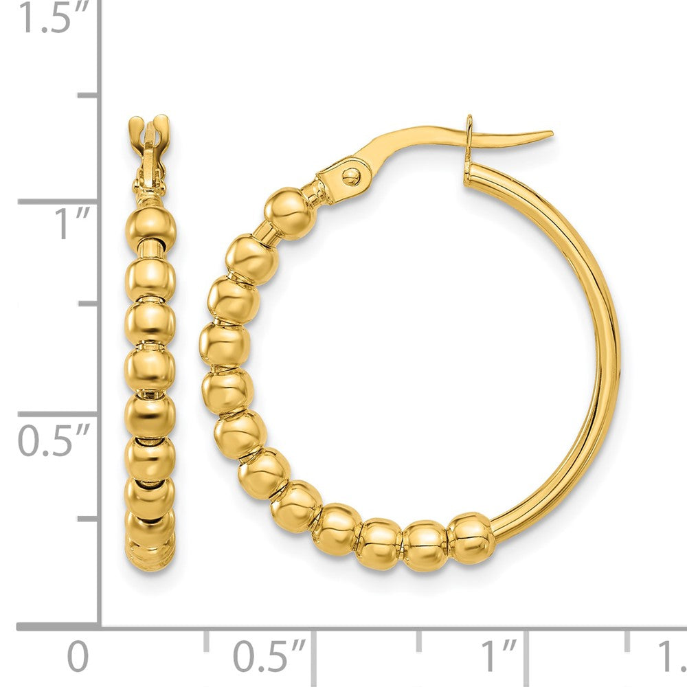 14K Gelbgold Poliert Gekugelt Creolen