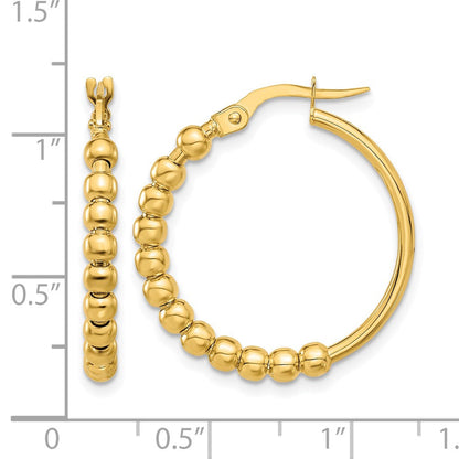 14K Gelbgold Poliert Gekugelt Creolen