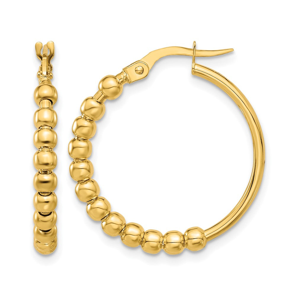 14K Gelbgold Poliert Gekugelt Creolen