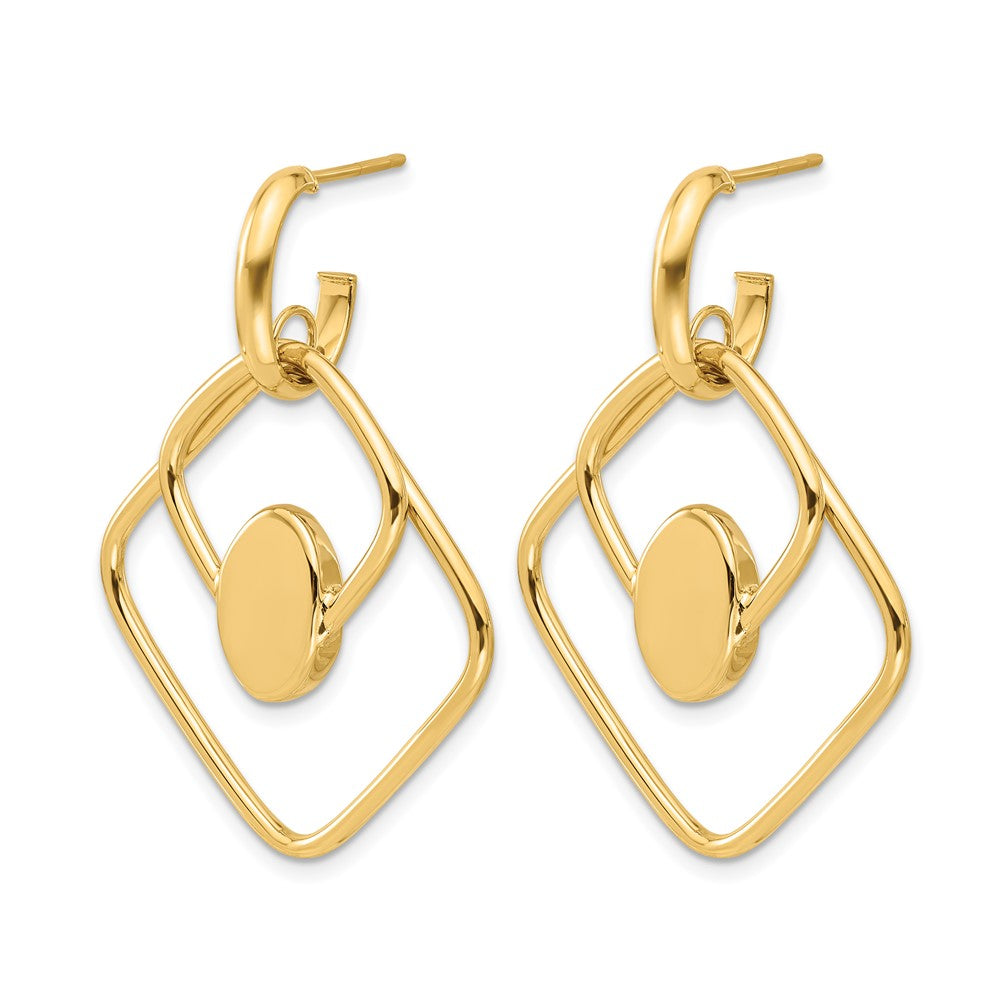 14K Gelbgold Poliert Hängend Ohrstecker