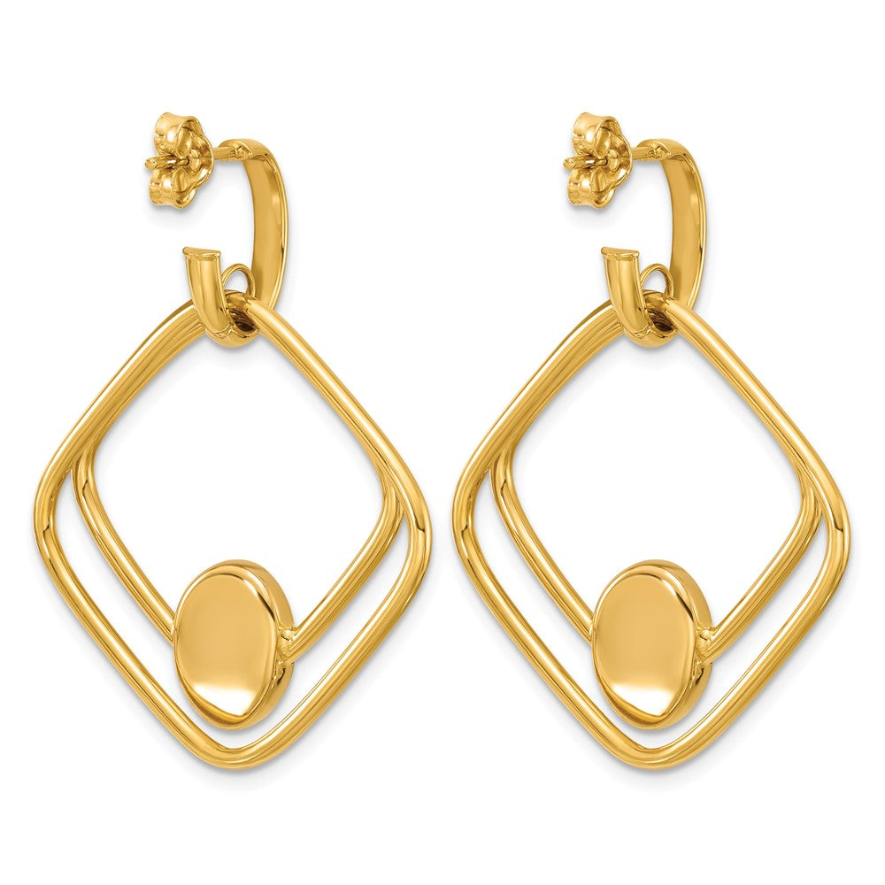 14K Gelbgold Poliert Hängend Ohrstecker