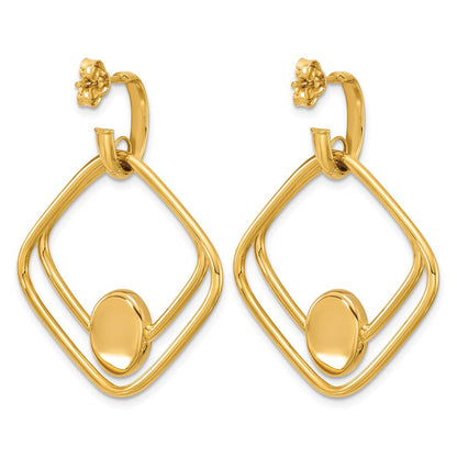 14K Gelbgold Poliert Hängend Ohrstecker
