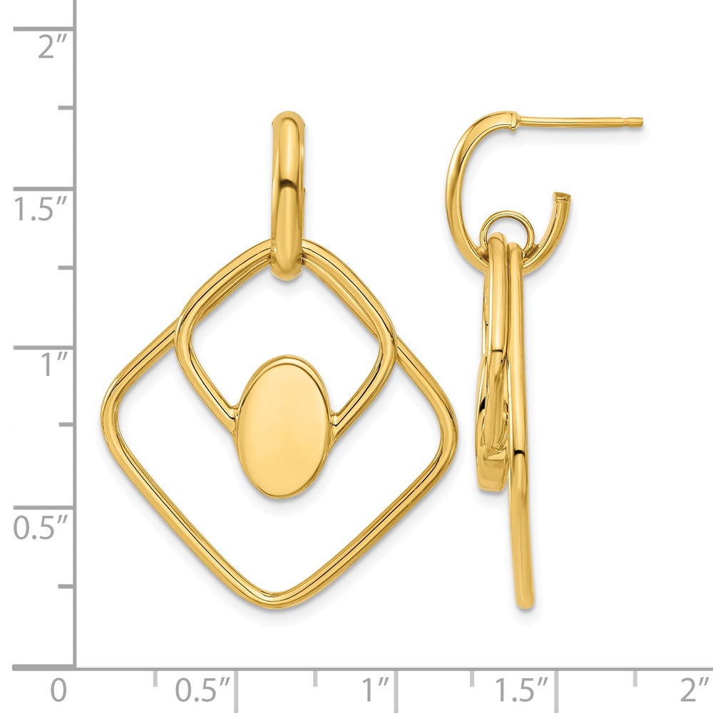 14K Gelbgold Poliert Hängend Ohrstecker