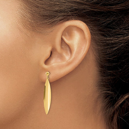 14K Gelbgold Poliert Stecker Ohrhänger