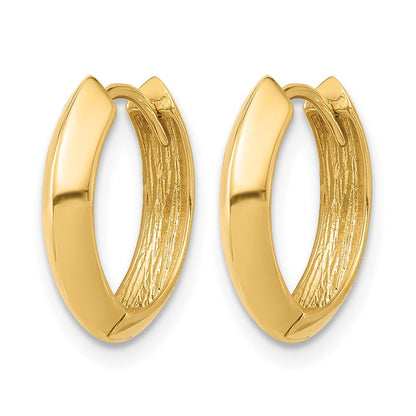 14K Gelbgold Poliert Klappbar Huggie Ohrringe