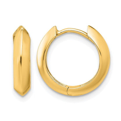 14K Gelbgold Poliert Klappbar Huggie Ohrringe
