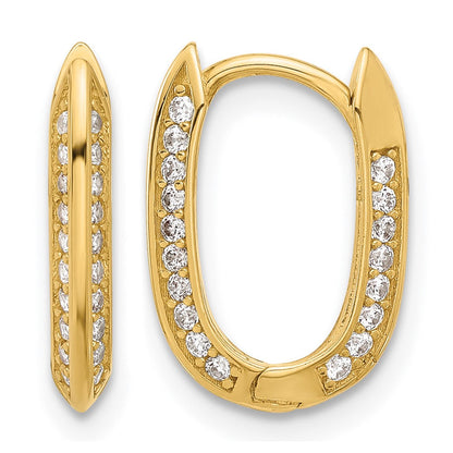 14K Gelbgold Poliert Zirkonia Klappbar Creolen