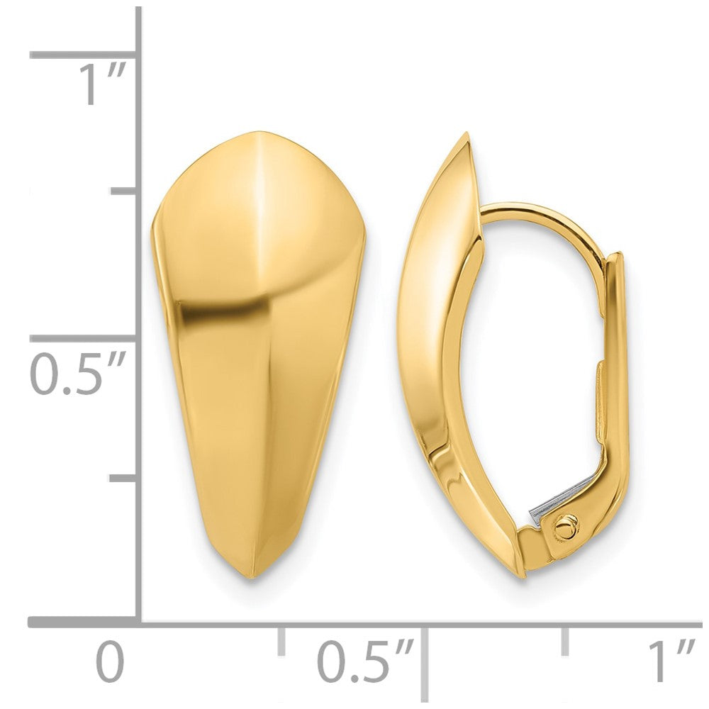 14K Gelbgold Poliert Omega Rückseite Ohrringe