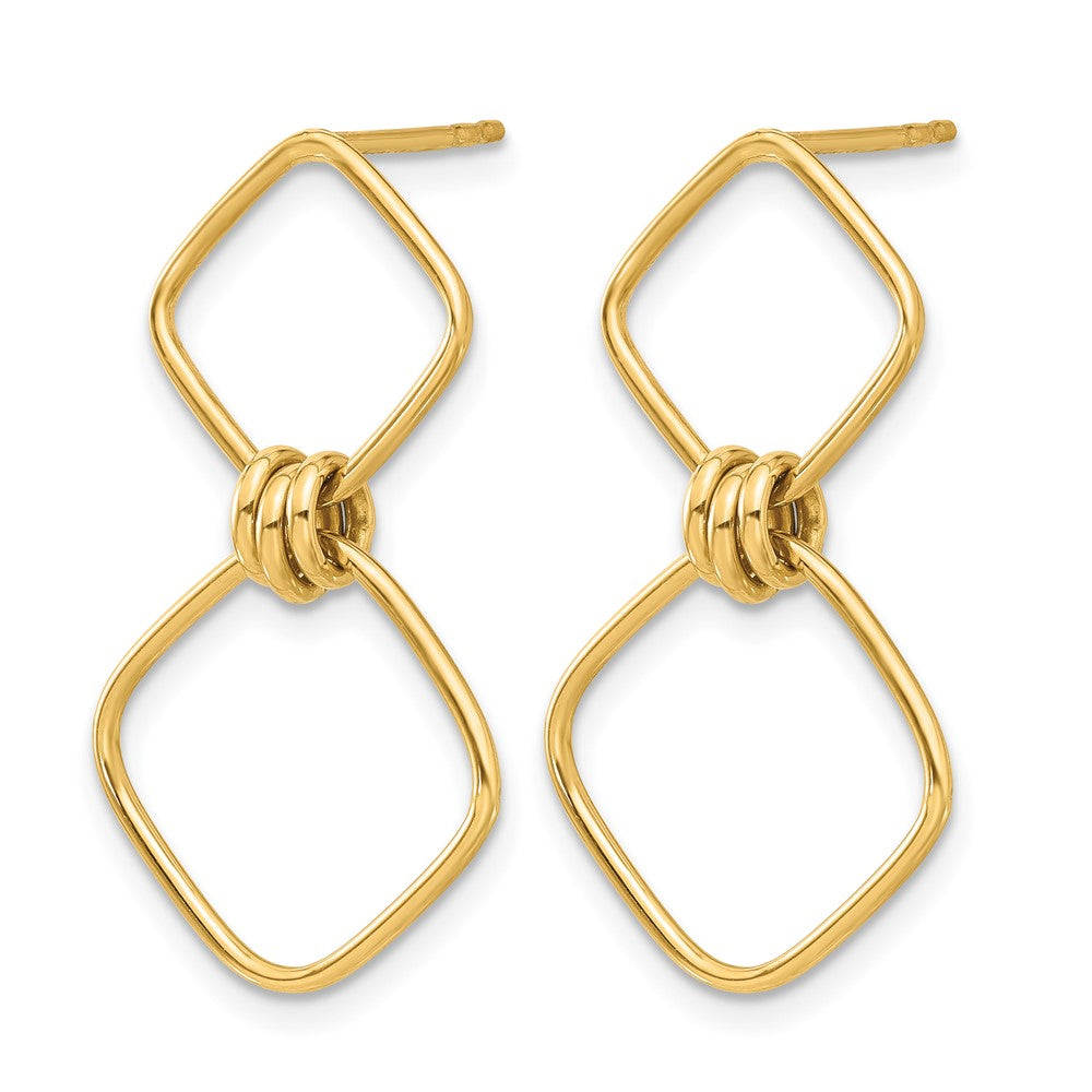 14K Gelbgold Poliert Hängend Ohrstecker