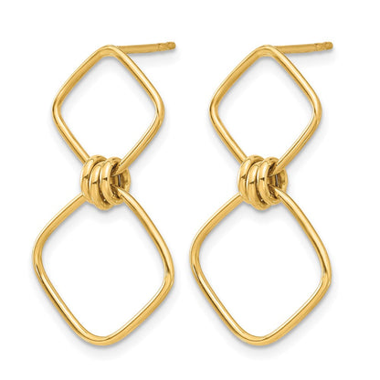 14K Gelbgold Poliert Hängend Ohrstecker