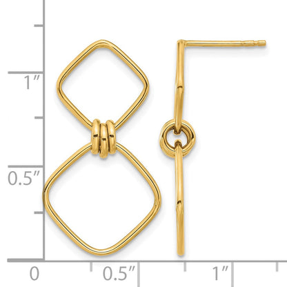 14K Gelbgold Poliert Hängend Ohrstecker