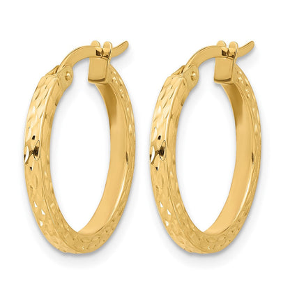 14K Gelbgold Diamantiert Creolen