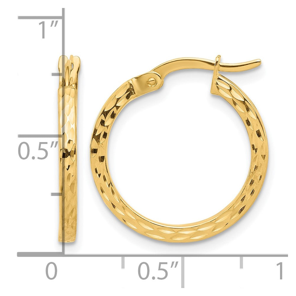 14K Gelbgold Diamantiert Creolen