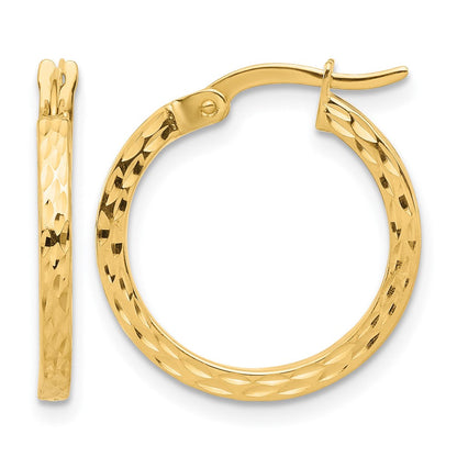 14K Gelbgold Diamantiert Creolen