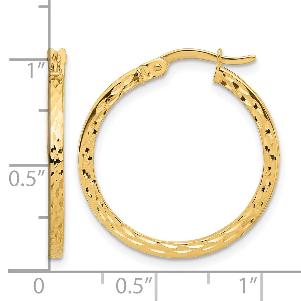 14K Gelbgold Diamantiert Creolen