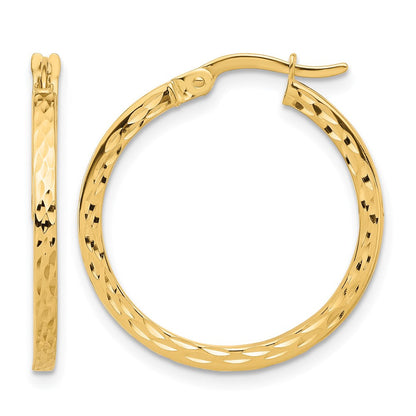 14K Gelbgold Diamantiert Creolen
