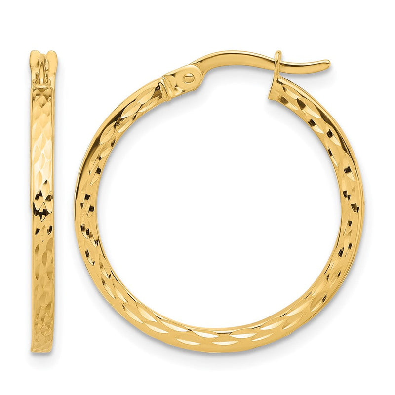 14K Gelbgold Diamantiert Creolen