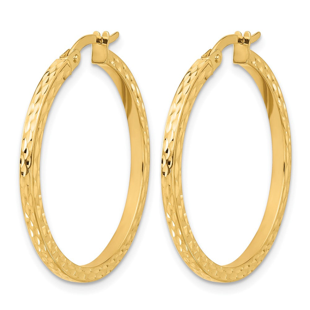 14K Gelbgold Diamantiert Creolen