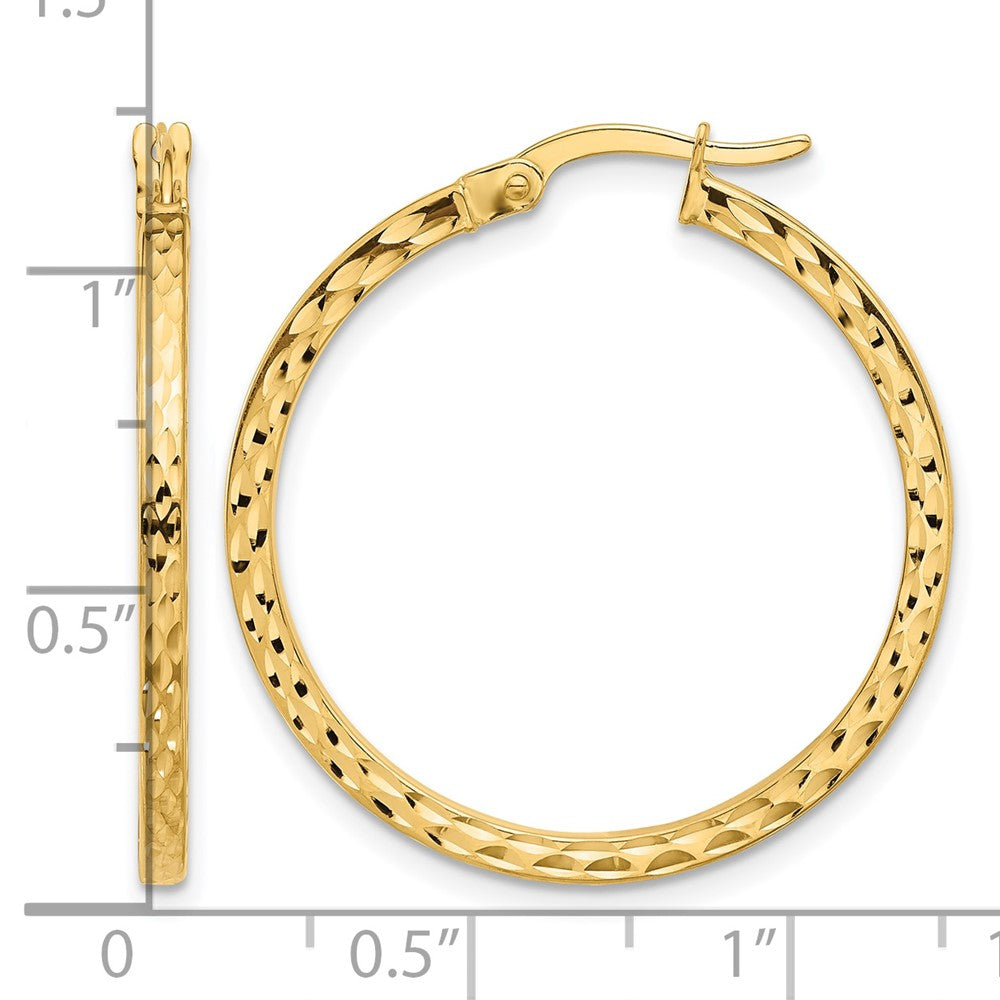 14K Gelbgold Diamantiert Creolen