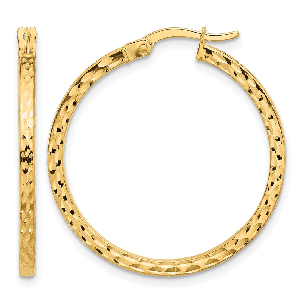 14K Gelbgold Diamantiert Creolen