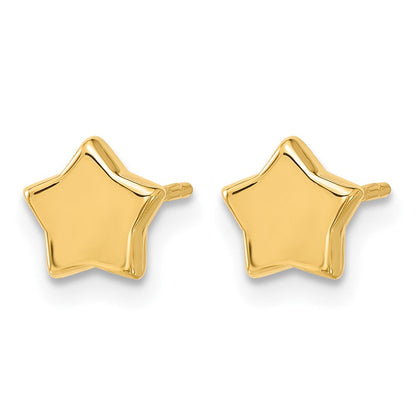14K Gelbgold Poliert Sterne Ohrstecker