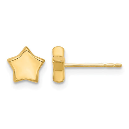 14K Gelbgold Poliert Sterne Ohrstecker