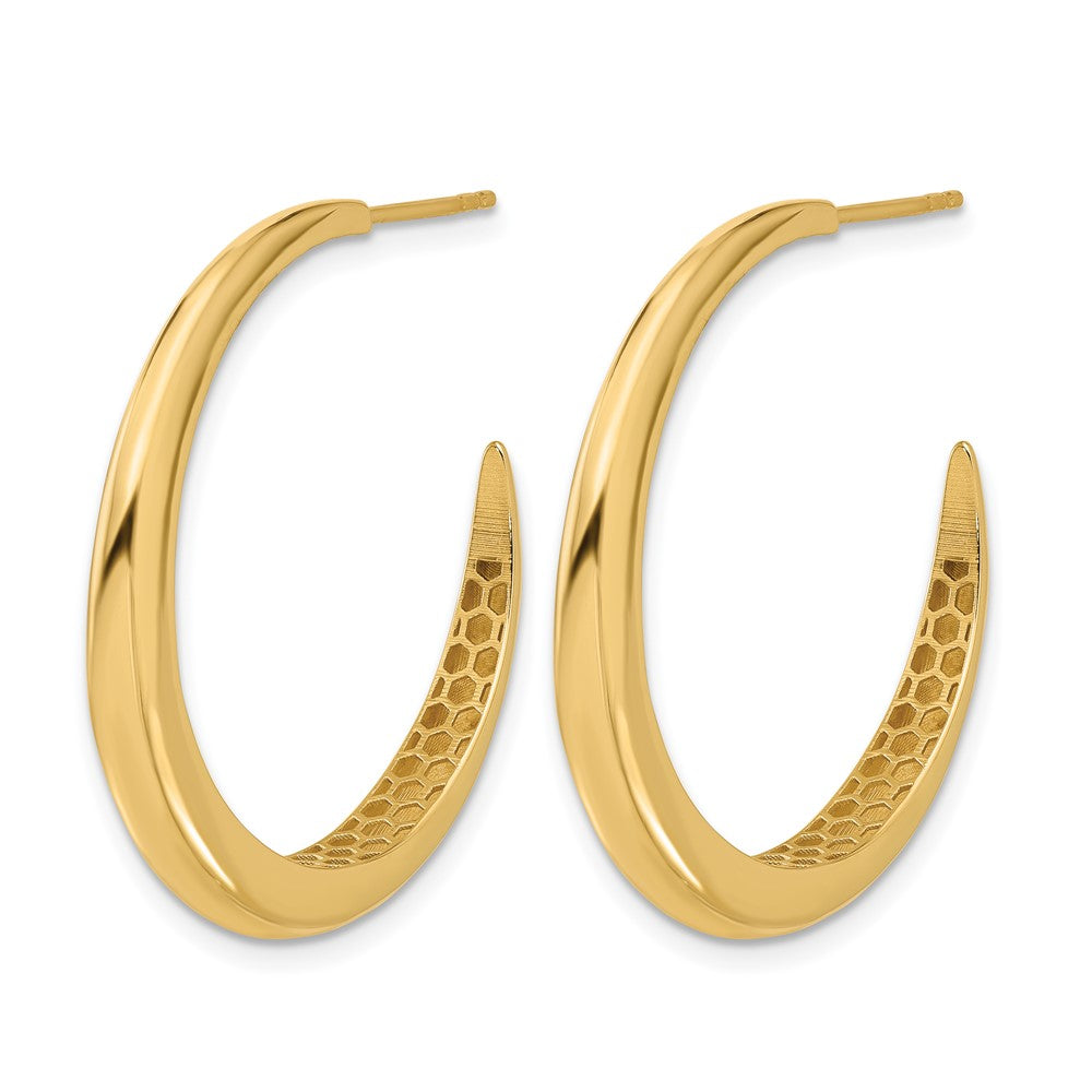 14K Gelbgold Poliert J Creole Ohrstecker