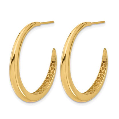 14K Gelbgold Poliert J Creole Ohrstecker