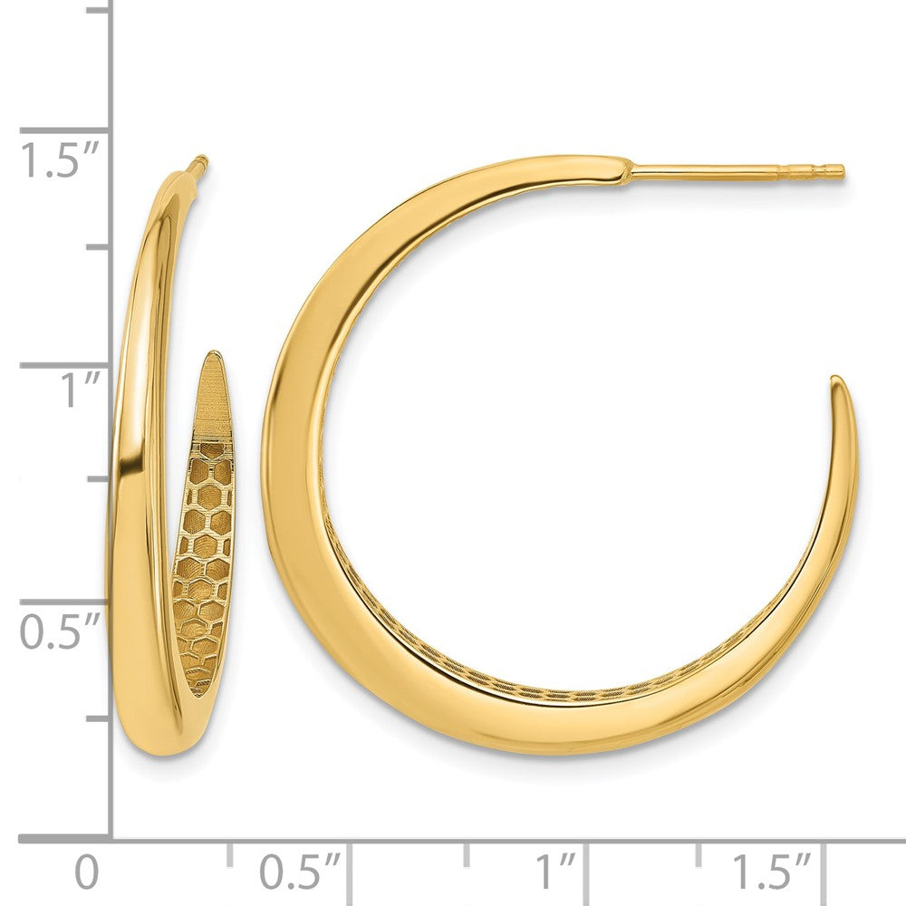 14K Gelbgold Poliert J Creole Ohrstecker
