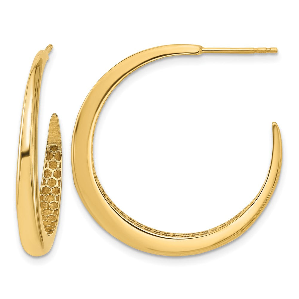 14K Gelbgold Poliert J Creole Ohrstecker