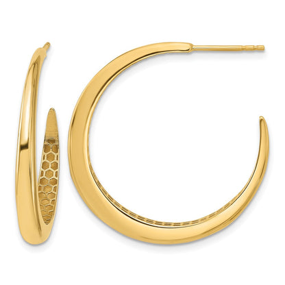 14K Gelbgold Poliert J Creole Ohrstecker