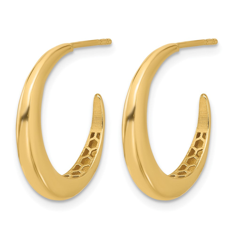 14K Gelbgold Poliert J Creole Ohrstecker