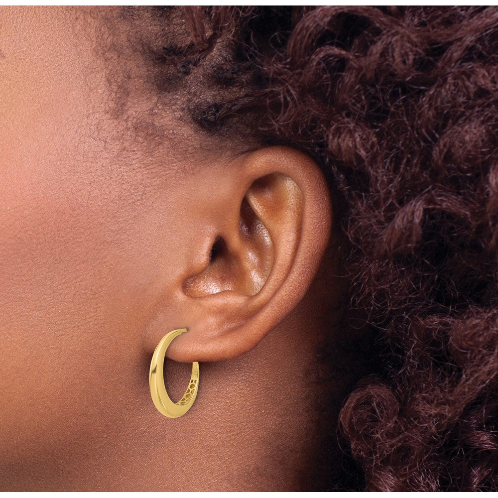 14K Gelbgold Poliert J Creole Ohrstecker