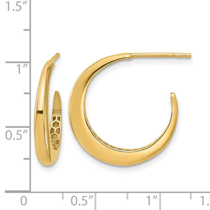 14K Gelbgold Poliert J Creole Ohrstecker