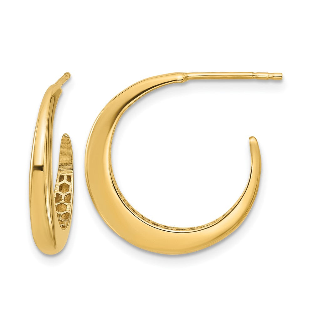 14K Gelbgold Poliert J Creole Ohrstecker
