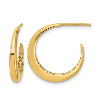 14K Gelbgold Poliert J Creole Ohrstecker