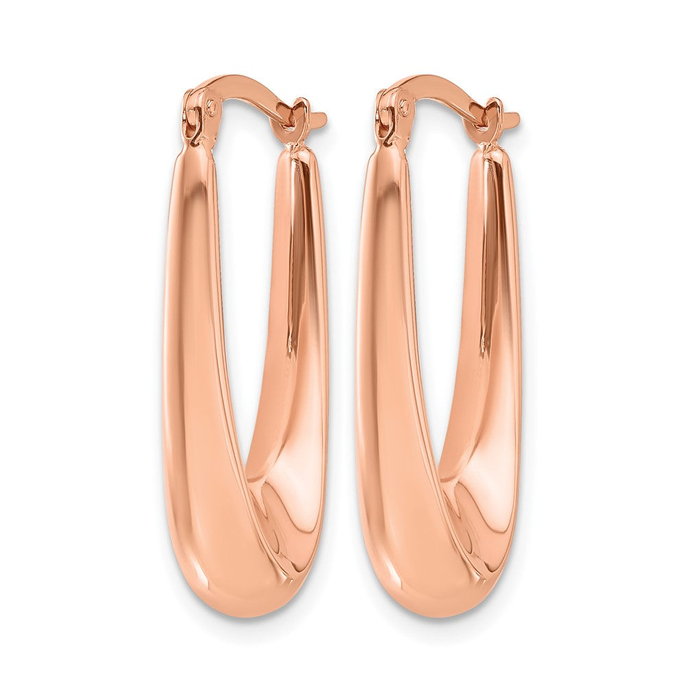 14K Roségold Poliert Creolen