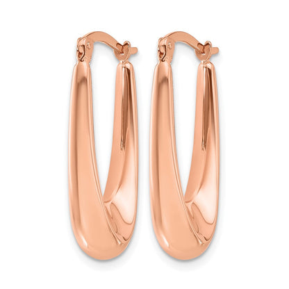 14K Roségold Poliert Creolen