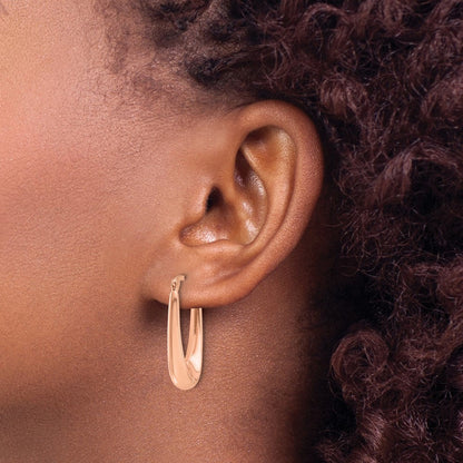 14K Roségold Poliert Creolen