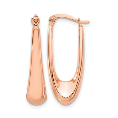 14K Roségold Poliert Creolen